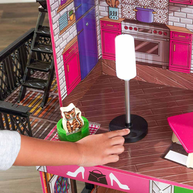 Меблі та будиночки - Ляльковий будиночок KidKraft Бруклінська квартира у стилі лофт із ефектами (65922)#3