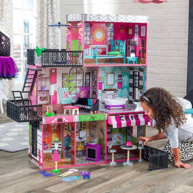 Меблі та будиночки - Ляльковий будиночок KidKraft Бруклінська квартира у стилі лофт із ефектами (65922)#5