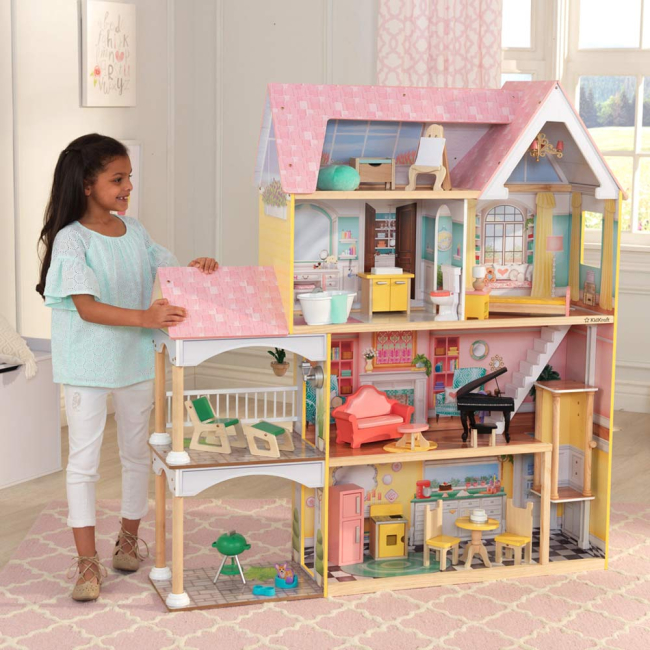 Меблі та будиночки - Ляльковий будиночок KidKraft Маєток Лолли з верандою із ефектами (65958)#5