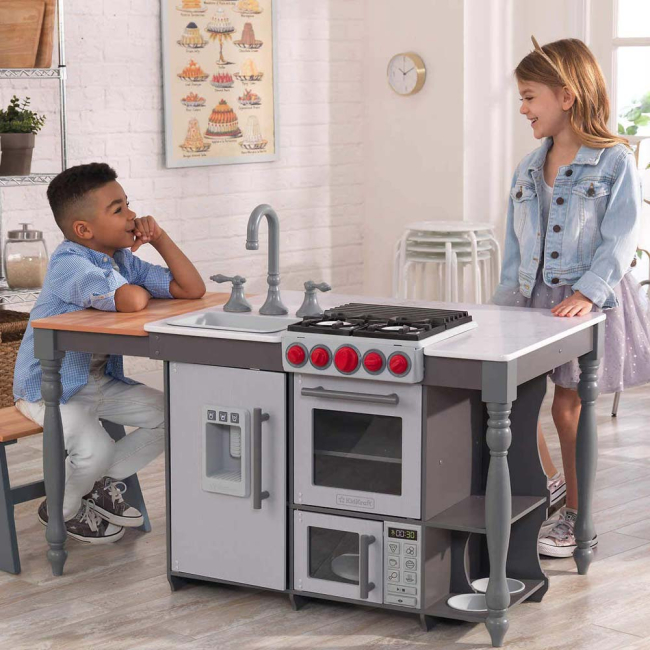 Дитячі кухні та побутова техніка - Іграшкова кухня KidKraft Кухонний острів шеф-кухаря з ефектами (53420)#5