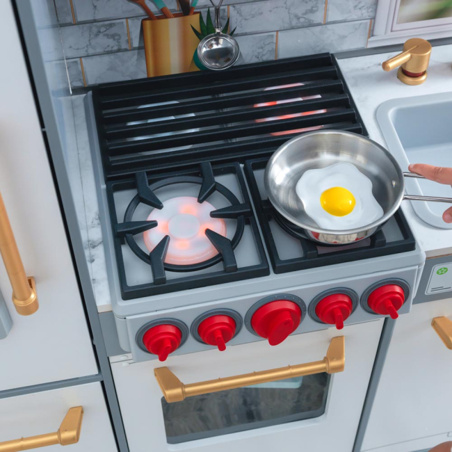 Дитячі кухні та побутова техніка - Іграшкова кухня KidKraft Біла елітна із ефектами (53437)#3