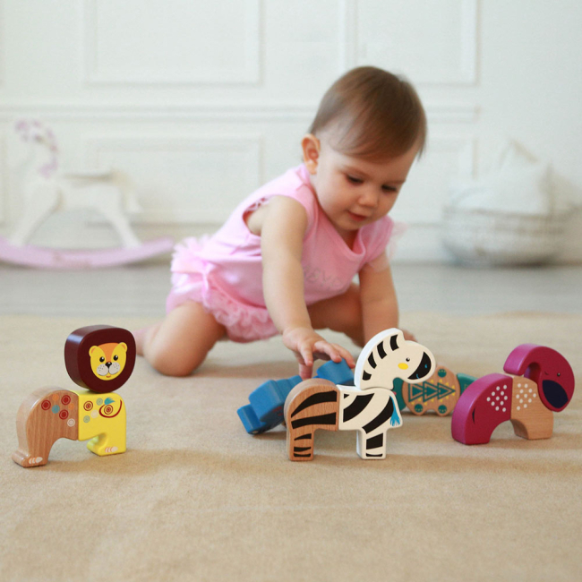 Развивающие игрушки - Магнитный конструктор Wumba Африканские животные 15 деталей (90007)#4