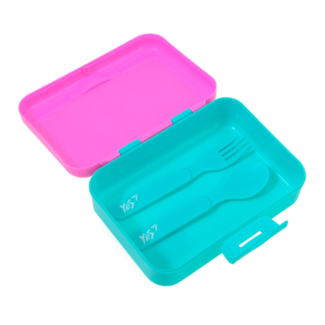 Ланч-бокси - Контейнер для їжі Yes Barbie з ложкою та виделкою 450 мл (706824)#2