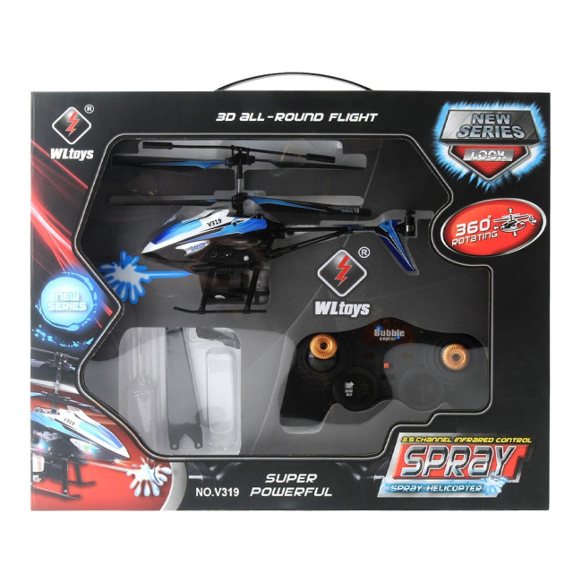 Радіокеровані моделі - Іграшковий гелікоптер WL Toys Водяна гармата синій (WL-V319b)#5