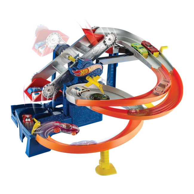 Автотреки - Автотрек Hot Wheels Гонки на заводе моторизированный (FDF28)#4