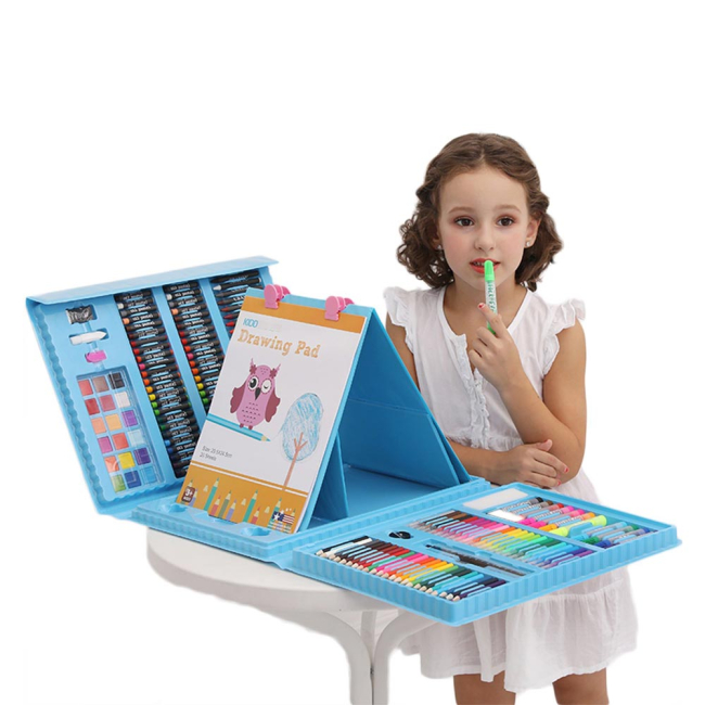 Канцтовари - Набір для малювання Shipa Блакитний мольберт (ArtSetBlue) (552620)#2