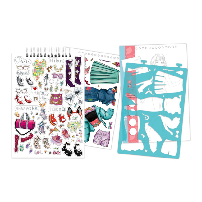 Наборы для творчества - Блокнот с трафаретами Make it Real Городской стиль (MR3207)#2