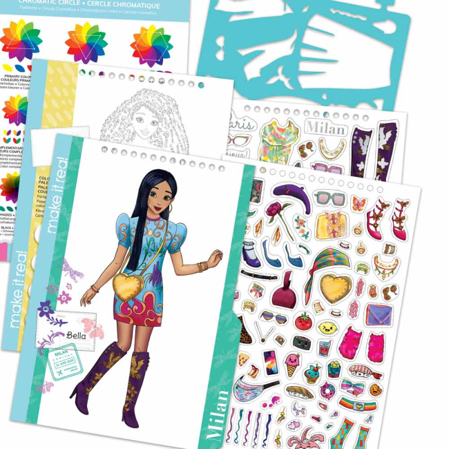 Наборы для творчества - Блокнот с трафаретами Make it Real Городской стиль (MR3207)#3