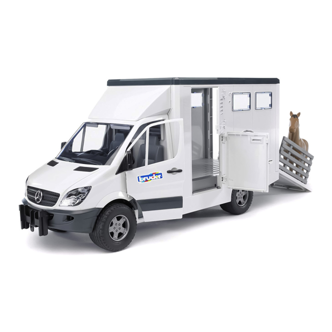 Транспорт и спецтехника - Игровой набор Bruder Мерседес спринтер-транспортер животных с лошадью (02533)#2