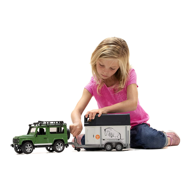 Автомодели - Игровой набор Bruder Лэнд ровер с прицепом и лошадью (02592)#3