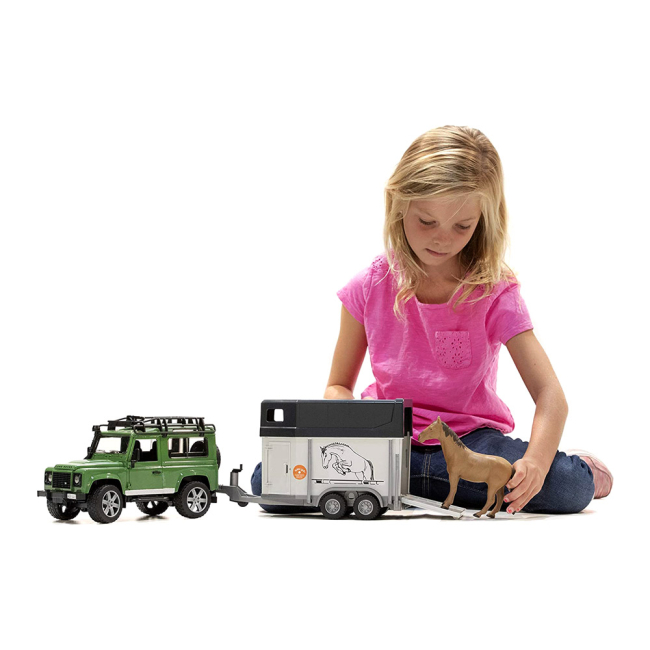 Автомодели - Игровой набор Bruder Лэнд ровер с прицепом и лошадью (02592)#4