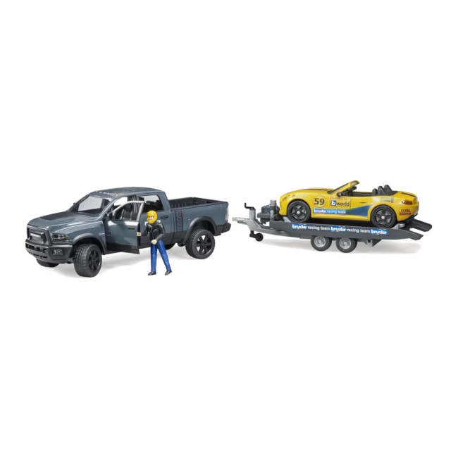 Автомодели - Набор автомоделей Bruder Джип Dodge RAM 2500 с прицепом-эвакуатором (02504)#2