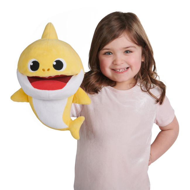 Персонажи мультфильмов - Мягкая игрушка Baby shark Маленький акуленок музыкальная на руку (61181)#4