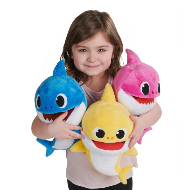 Персонажи мультфильмов - Мягкая игрушка Baby shark Маленький акуленок музыкальная на руку (61181)#5