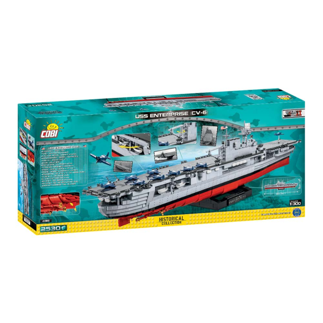 Конструктори з унікальними деталями - Конструктор COBI World of warships  Авіаносець Ентерпрайз CV-6 2530 деталей (COBI-4816)#5
