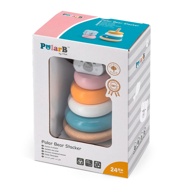 Развивающие игрушки - Пирамидка Viga Toys PolarB Белый медведь (44005)#3