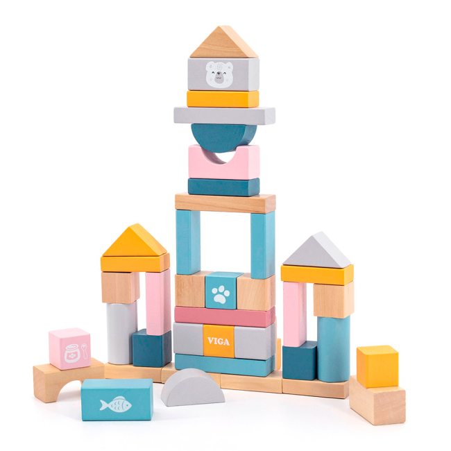 Развивающие игрушки - Кубики Viga Toys PolarB 60 элементов (44010)#2