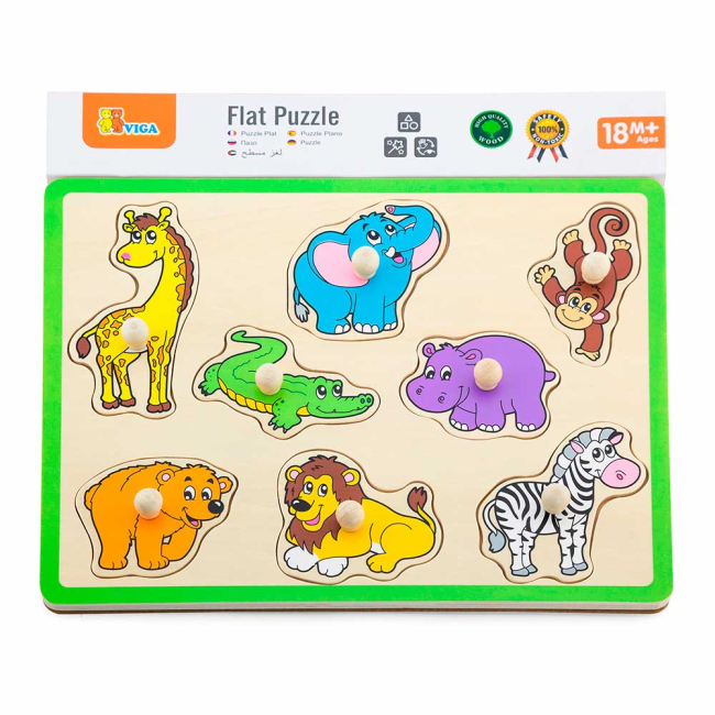 Развивающие игрушки - Пазл-вкладыш Viga Toys Дикие животные (50019)#2