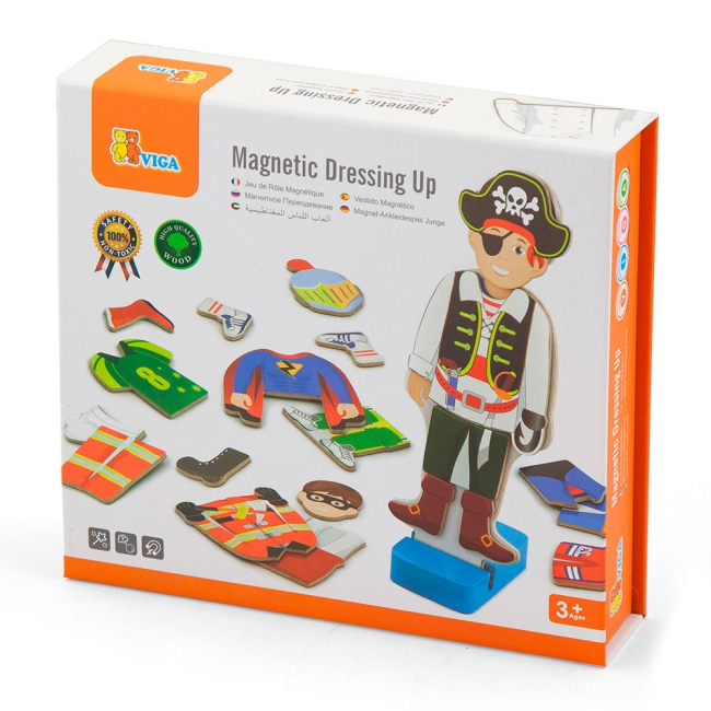 Фігурки чоловічків - Набір магнітів Viga Toys Гардероб хлопчика (50021VG )#3