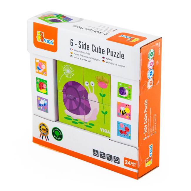 Розвивальні іграшки - Кубики-пазли Viga Toys Комахи (50160)#2