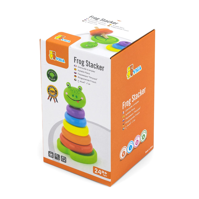 Развивающие игрушки - Пирамидка Viga Toys Лягушка (50258)#2