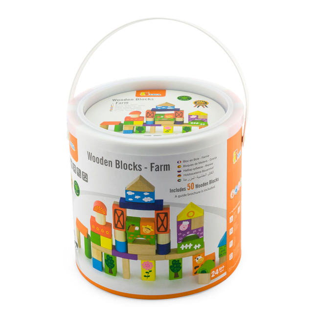 Развивающие игрушки - Кубики Viga Toys Ферма 50 элементов (50285)#2