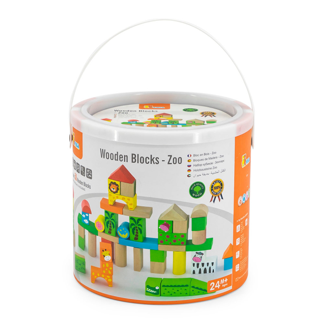 Розвивальні іграшки - Кубики Viga Toys Зоопарк 50 елементів (50286)#2
