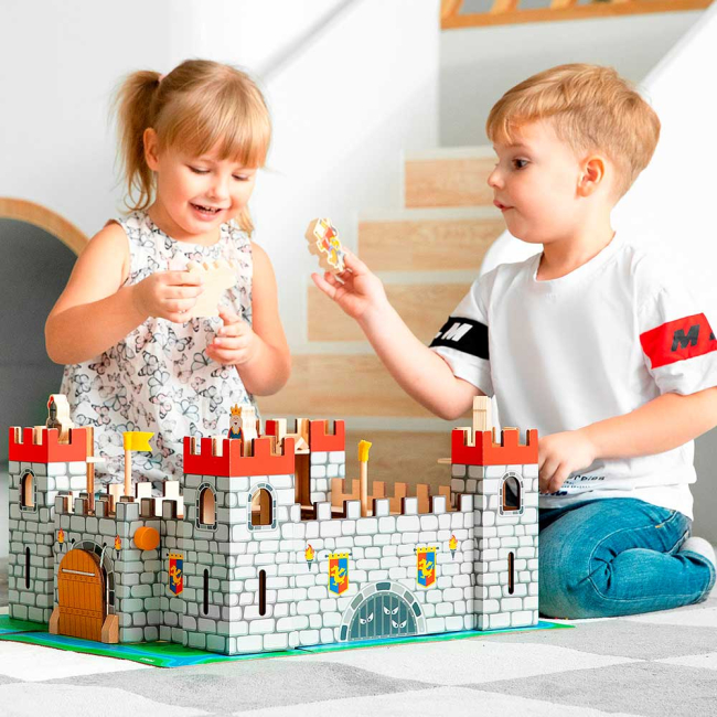 3D-пазли - Ігровий набір Viga Toys Дерев'яний замок (50310)#3