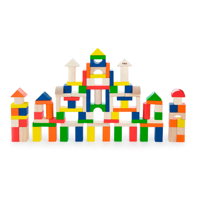 Развивающие игрушки - Кубики Viga Toys 100 элементов (50334)#2