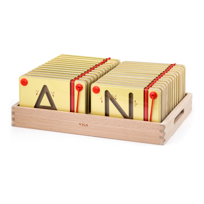 Обучающие игрушки - Набор для письма Viga Toys Английские прописные буквы (50337)#2