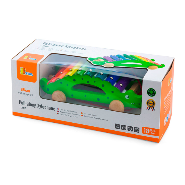 Музыкальные инструменты - Ксилофон-каталка Viga Toys Крокодил (50342)#2