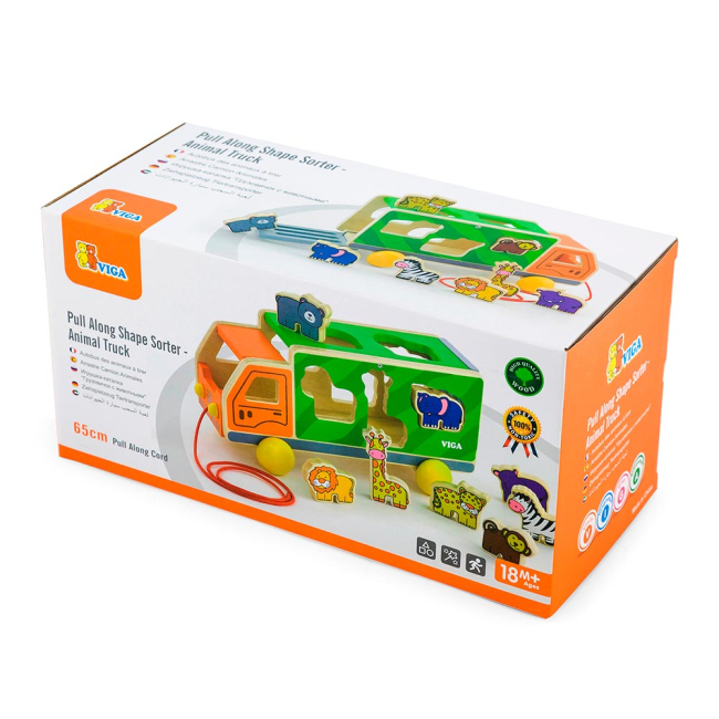 Розвивальні іграшки - Сортер-каталка Viga Toys Вантажівка з тваринами (50344)#2