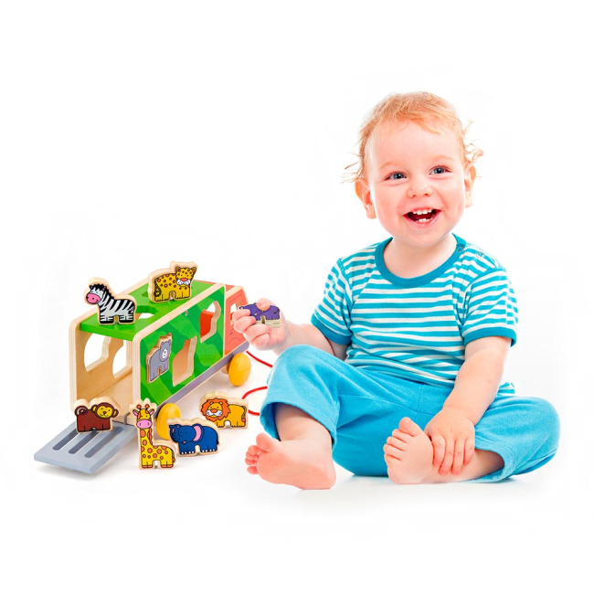 Розвивальні іграшки - Сортер-каталка Viga Toys Вантажівка з тваринами (50344)#3