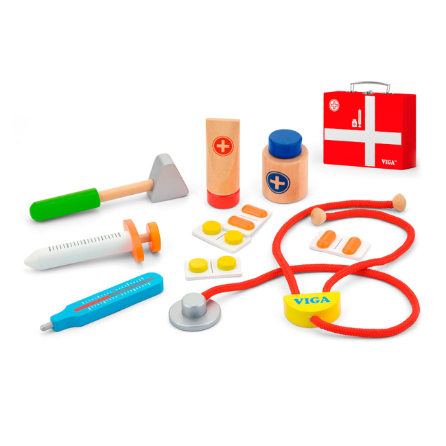 Набори професій - Ігровий набір Viga Toys Валіза лікаря (50530)#3