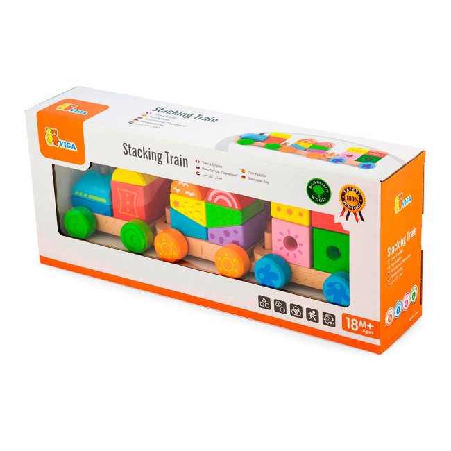 Развивающие игрушки - Кубики Viga Toys Паровоз (50534)#3