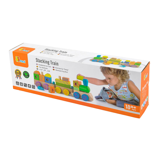 Развивающие игрушки - Каталка-кубики Viga Toys Поезд (50572)#2