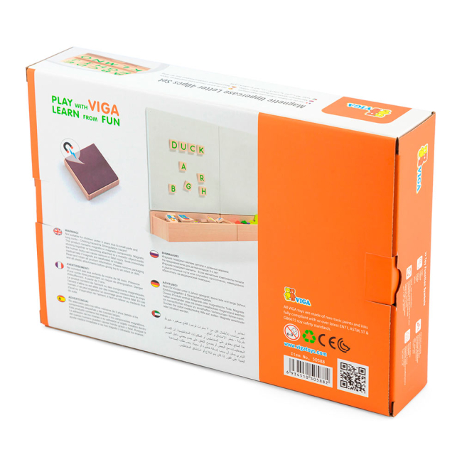 Навчальні іграшки - Набір магнітів Viga Toys Англійський алфавіт великі літери 40 елементів (50588)#3
