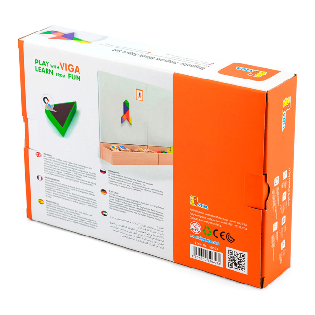Развивающие игрушки - Развивающая игра Viga Toys Магнитный танграм 35 элементов (50643)#2