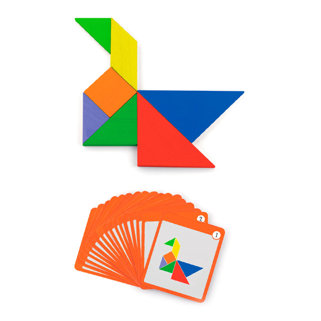 Развивающие игрушки - Развивающая игра Viga Toys Магнитный танграм 35 элементов (50643)#3