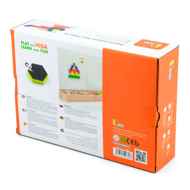 Головоломки - Набор Viga Toys Блоки геометрические на магнитах 102 элемента (50669)#3