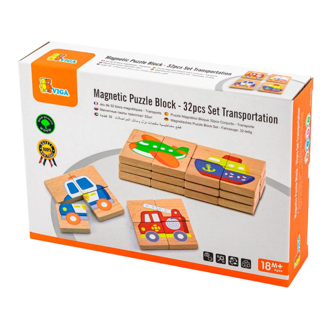 Пазлы - Магнитный пазл Viga Toys Транспорт 32 элемента (50723)#2