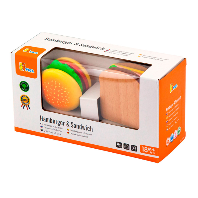 Детские кухни и бытовая техника - Игровой набор Viga Toys Гамбургер и сэндвич (50810)#3