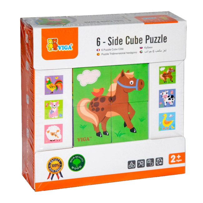 Розвивальні іграшки - Кубики-пазли Viga Toys Ферма (50835)#2