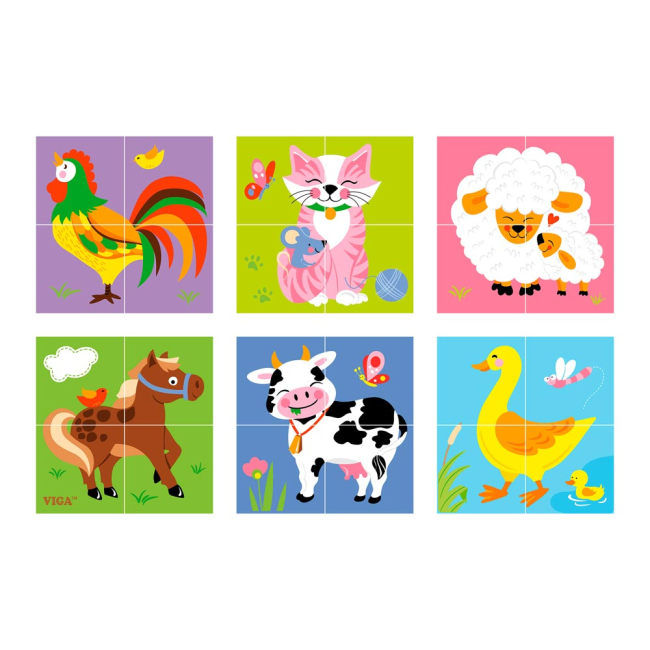 Розвивальні іграшки - Кубики-пазли Viga Toys Ферма (50835)#3