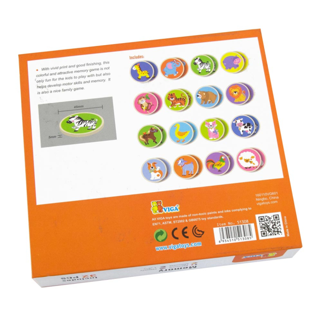 Настольные игры - Настольная игра Viga Toys Memory-зверята 32 карточки (51308)#2