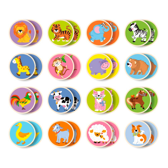 Настольные игры - Настольная игра Viga Toys Memory-зверята 32 карточки (51308)#3