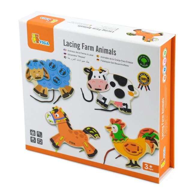Розвивальні іграшки - Шнурівка Viga Toys Ферма (51325)#2