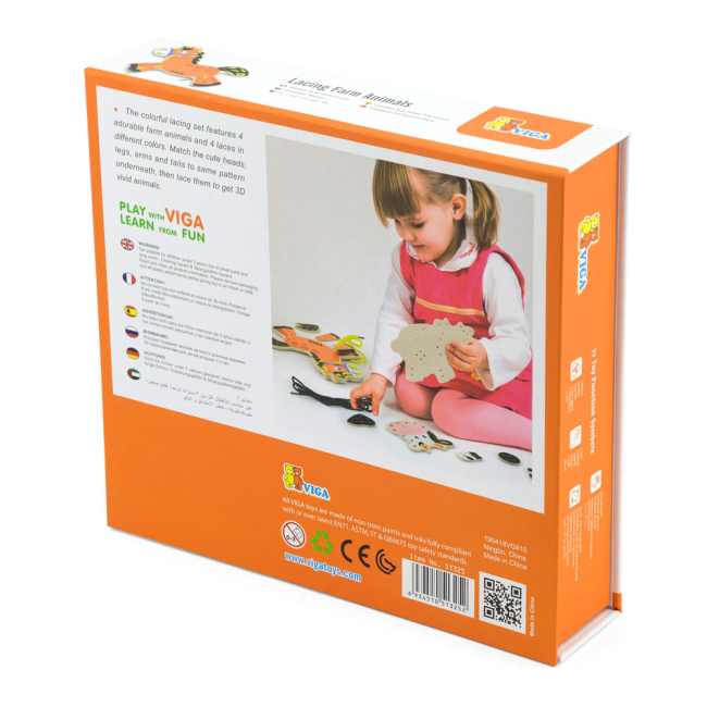 Розвивальні іграшки - Шнурівка Viga Toys Ферма (51325)#3