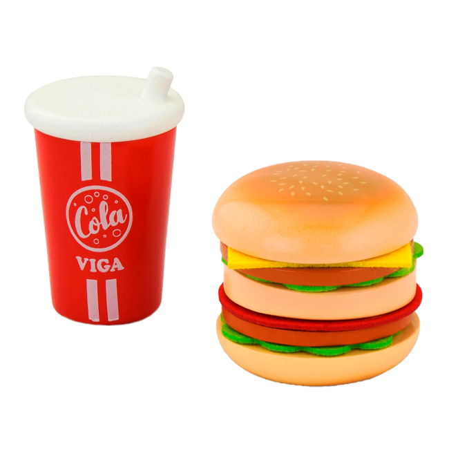 Детские кухни и бытовая техника - Игровой набор Viga Toys Гамбургер и кола (51602)#3
