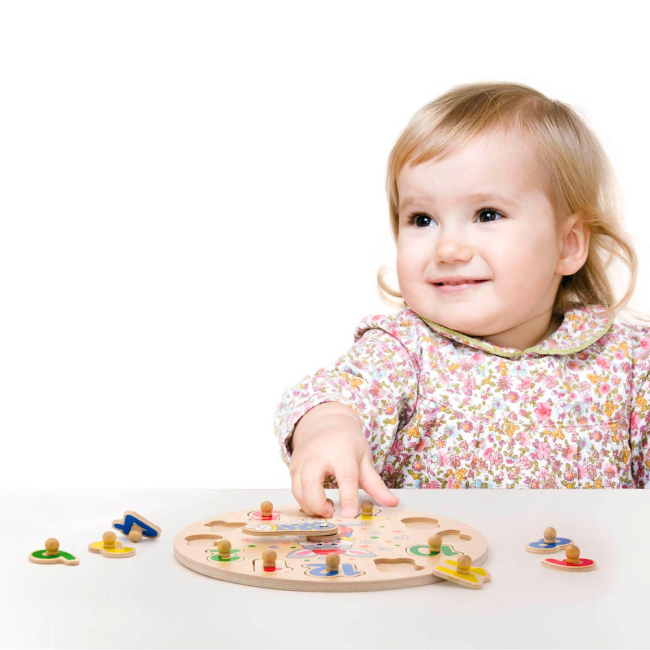 Развивающие игрушки - Развивающая игрушка-пазл Viga Toys Часы (56171)#2